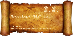 Mauszkopf Mária névjegykártya